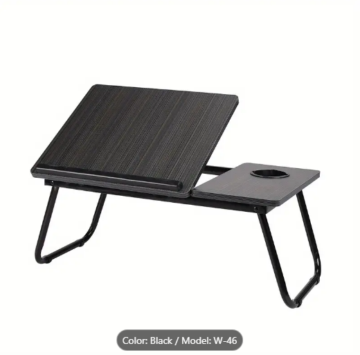 Adjustable Tilt Folding Desk with Non-Slip Cup Holder
