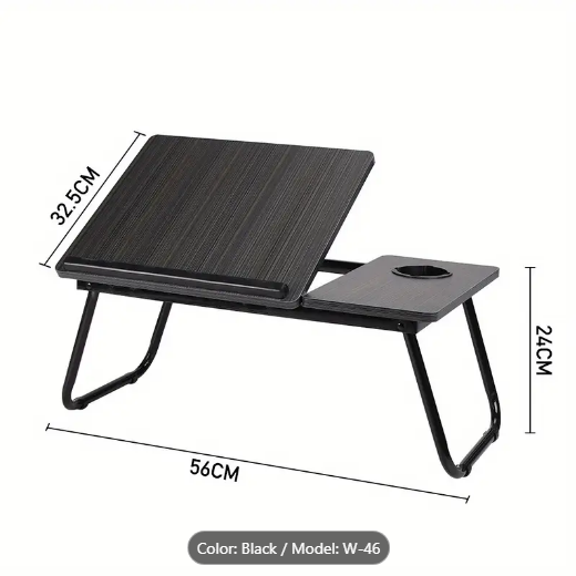 Adjustable Tilt Folding Desk with Non-Slip Cup Holder