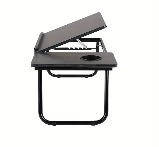 Adjustable Tilt Folding Desk with Non-Slip Cup Holder
