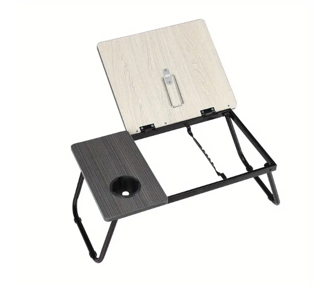 Adjustable Tilt Folding Desk with Non-Slip Cup Holder