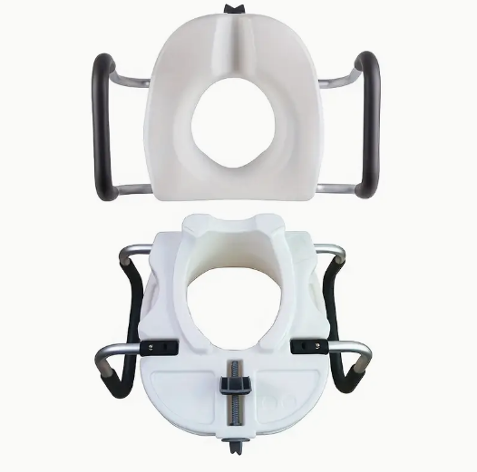 Raised Toilet Seat with Removable Soft Padded Handles