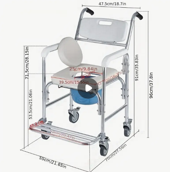 Heavy-Duty Mobility Chair with 4-Wheel Base