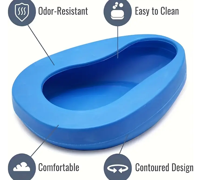 Thickened Blue Plastic Bedpan